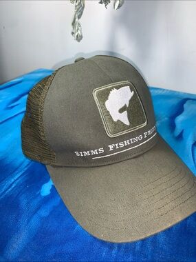 Simms Olive Green Fishing Trucker Hat